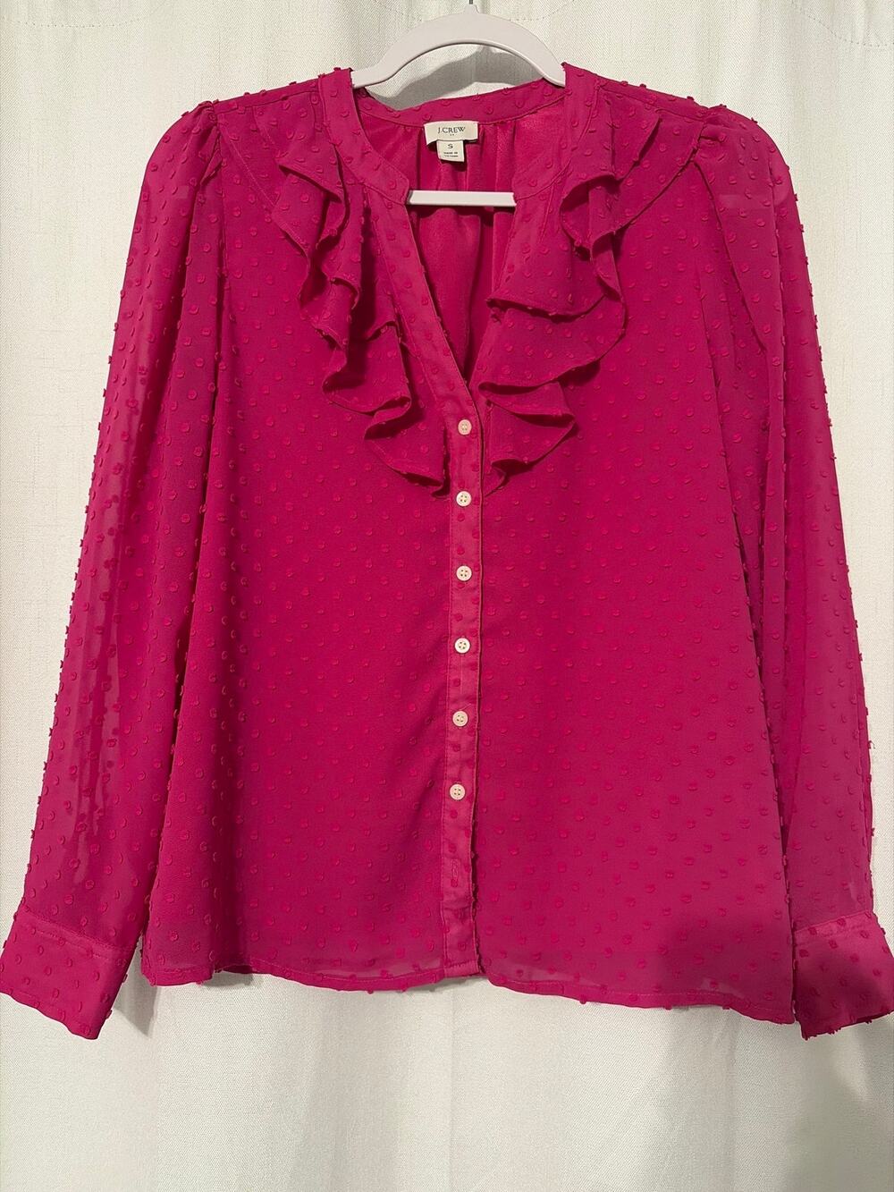 J crew Pink long sleeve blouse
